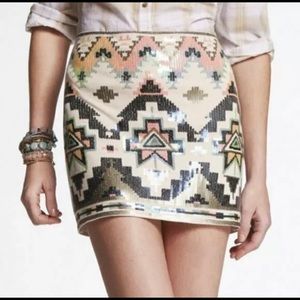 Aztec sequined skirt Express LG